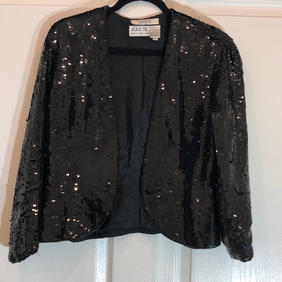 I.Magnin Sequin Jacket Size M - Picture 7 of 8